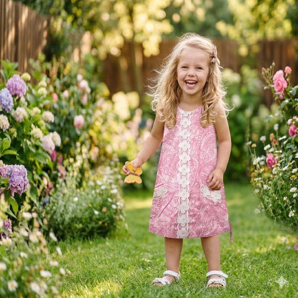 Lilly Pulitzer Pink Paisley Lace-Trim Sundress for Girls